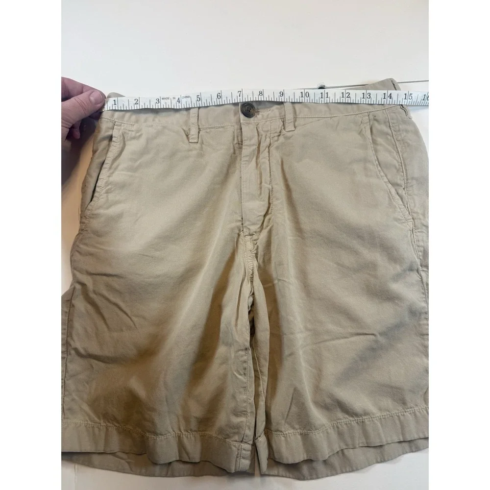 Faherty Brand Mens 28 Khaki Chino Shorts Beige Flat Front Casual Coastal Preppy‎